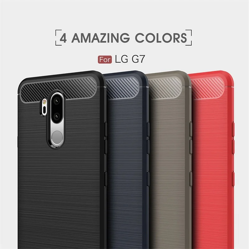 Чехол для LG G7 G6 Pro G8 тонкий карбоновый бампер Прочный ТПУ Силиконовый