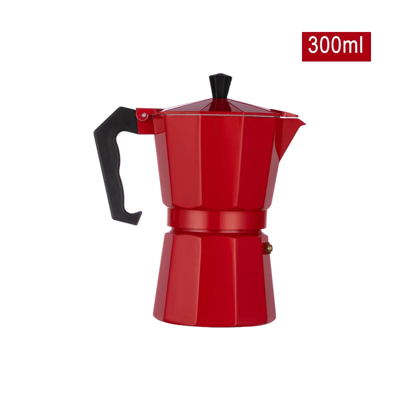 Кофеварка GUNOT, алюминиевый кофейник Mocha, кофейник для эспрессо, кофейник, кофейник для эспрессо, Кофеварка - Цвет: Red 300ml