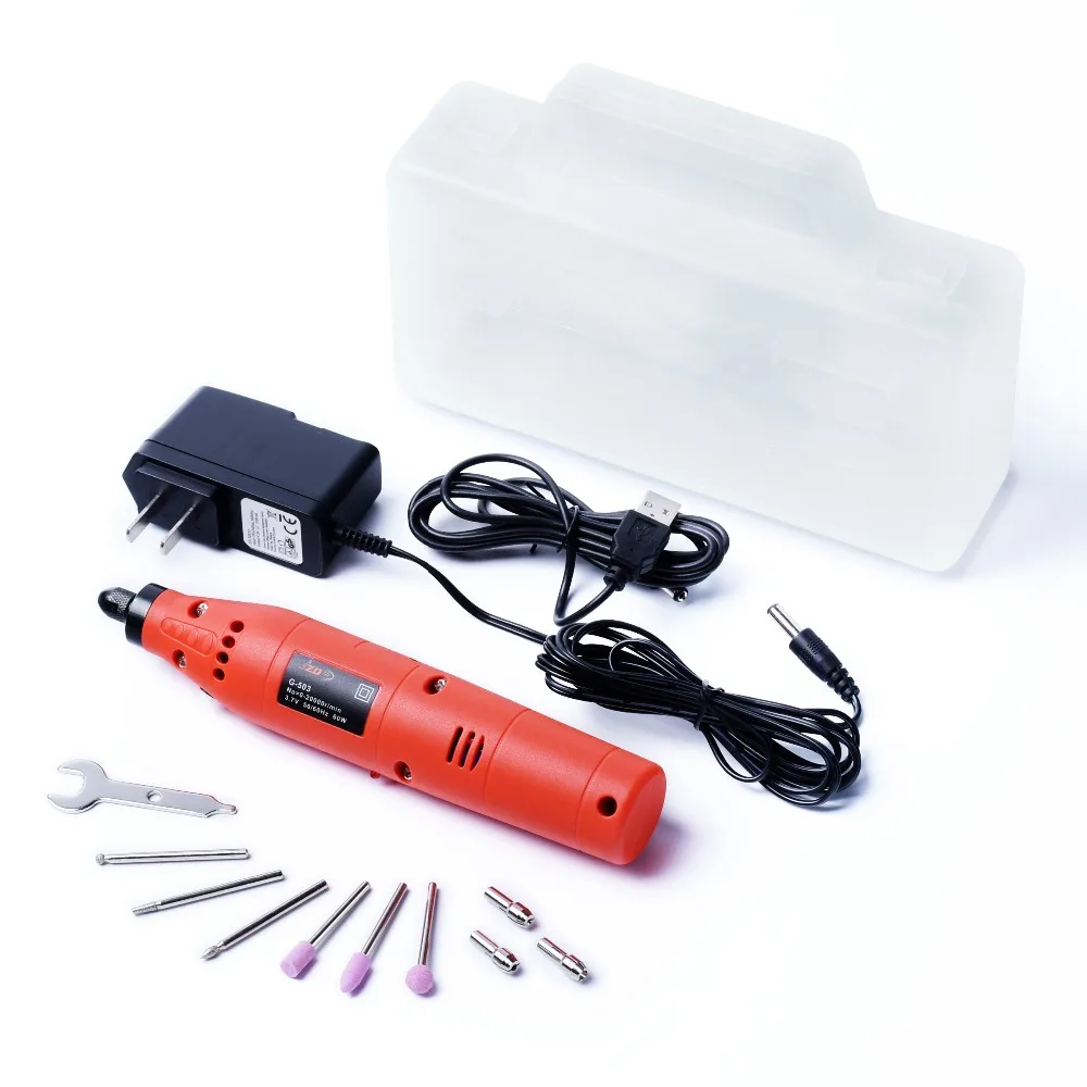 

BDCAT 3.7V 60W Rechargeable mini Electric dremel Rotary Drill with 10PCS power Grinder Polish Sanding Tool Set Kit