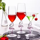 Креативный бокал для коктейлей, фламинго, в форме конуса, бокал для шампанского, Мартини, хрустальный, для свадьбы, дня рождения, бокал для вина, 2 шт.