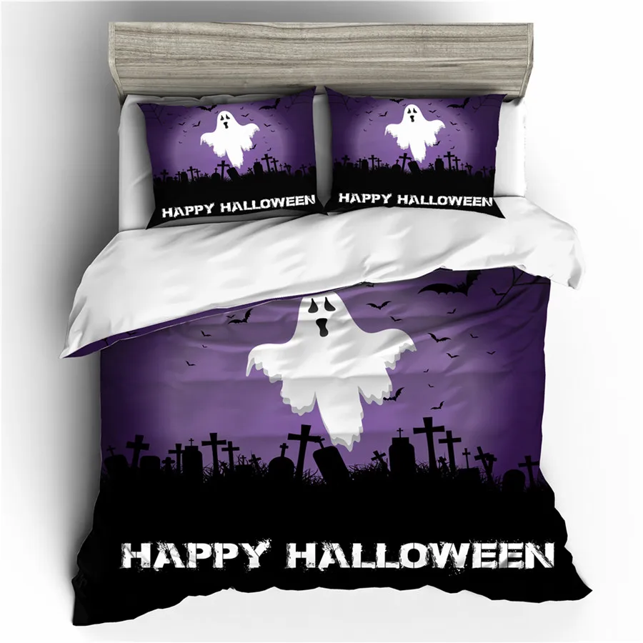 

В Постельное белье 3D распечатанного покрывала покрывало, Комплект постельного белья для Хэллоуина домашний текстиль для взрослых постельн...