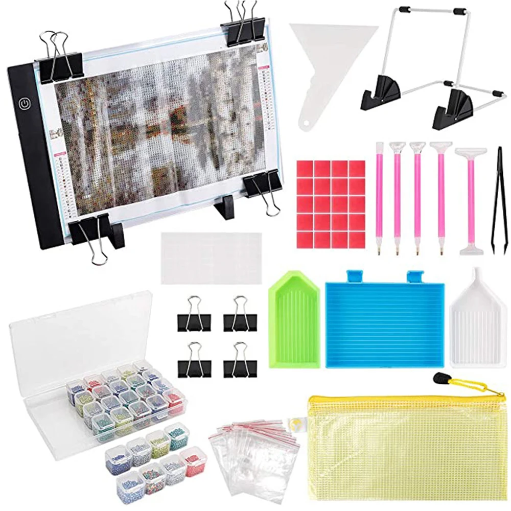 Diamond Painting LED Light Board Kit DIY Dimmable Bright Art Craft Tracing Lamp Table USB Charging Type Built-In Battery | Дом и сад