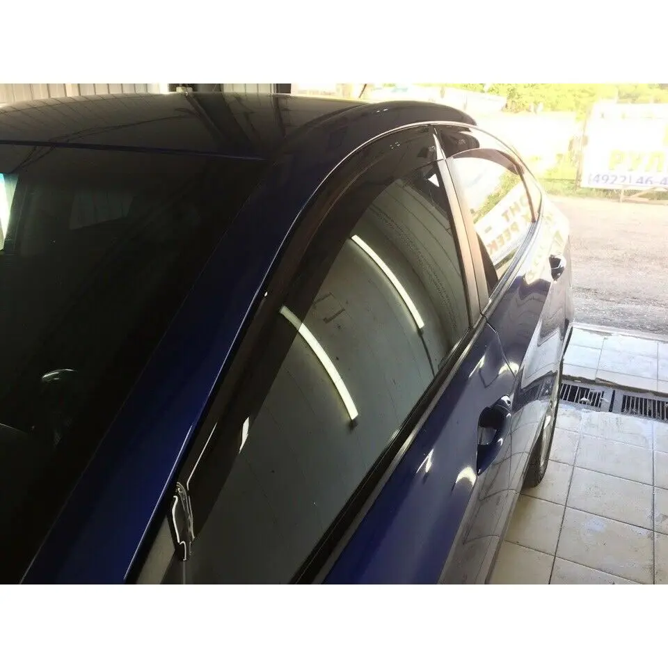 Ветровики для хюндай солярис хендэ 2011-2016 дефлекторы окон дождевики на окна