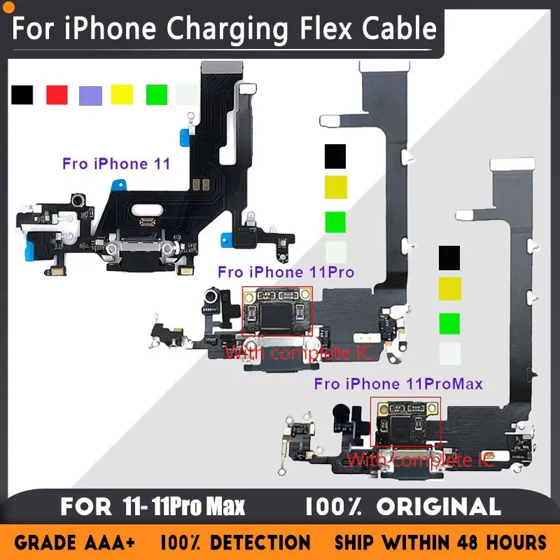 

High Quality Charging Flex Cable For iPhone For iphone 11 11Pro Max 11 Pro USB Charger Port Dock Connector With Mic Flex Cable