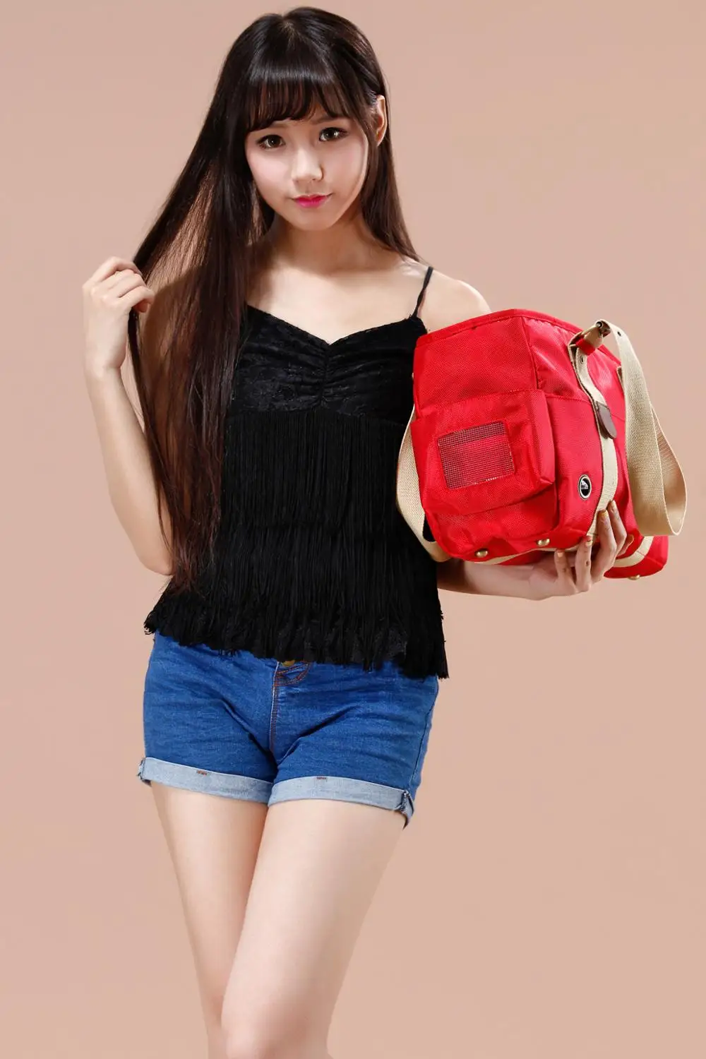 Сумка-переноска для собак и кошек мягкая переноска красного цвета путешествий