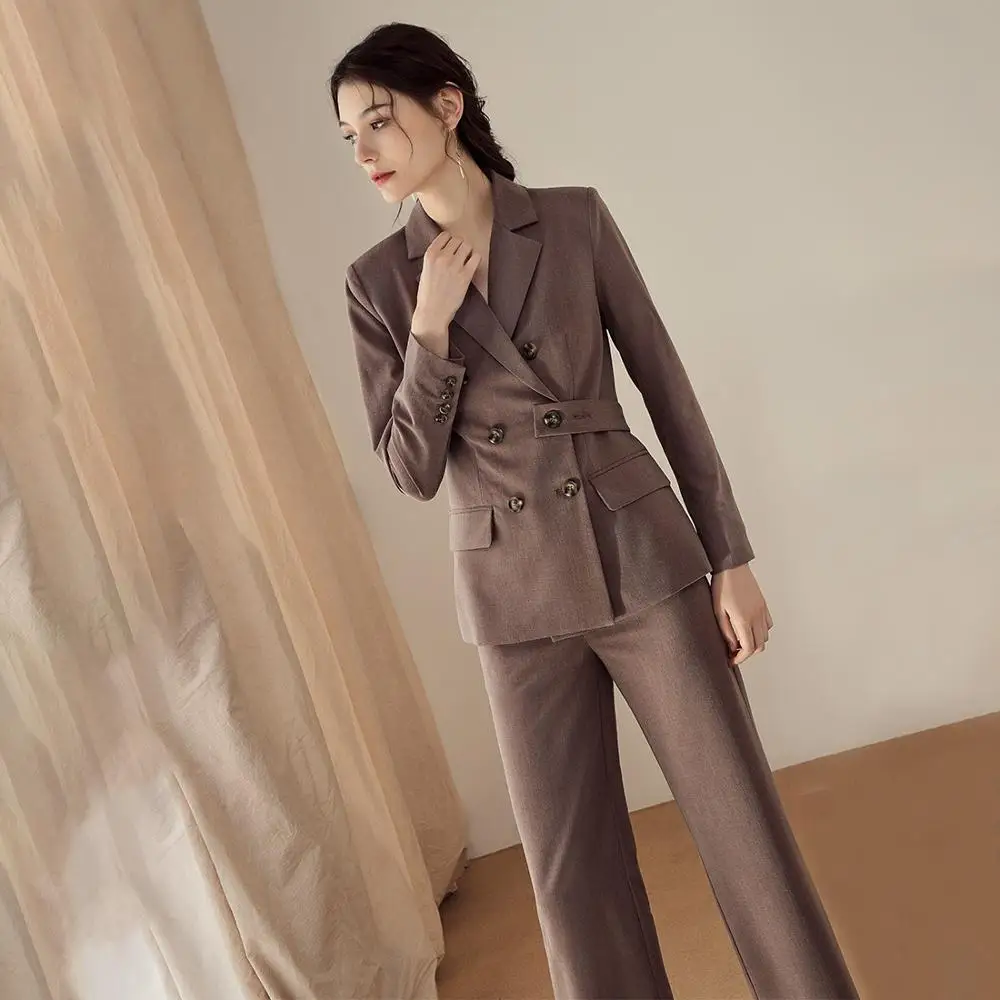 Women's suit new women's slim suit two-piece blazer with trousers set stylish slim double-breasted women's suit new arrivals