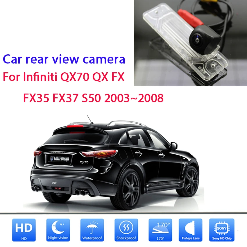 

HD CCD Night Vision Backup Rear View camera Waterproof For Infiniti QX70 QX FX FX35 FX37 S50 2003 2004 2005 2006 2007 2008