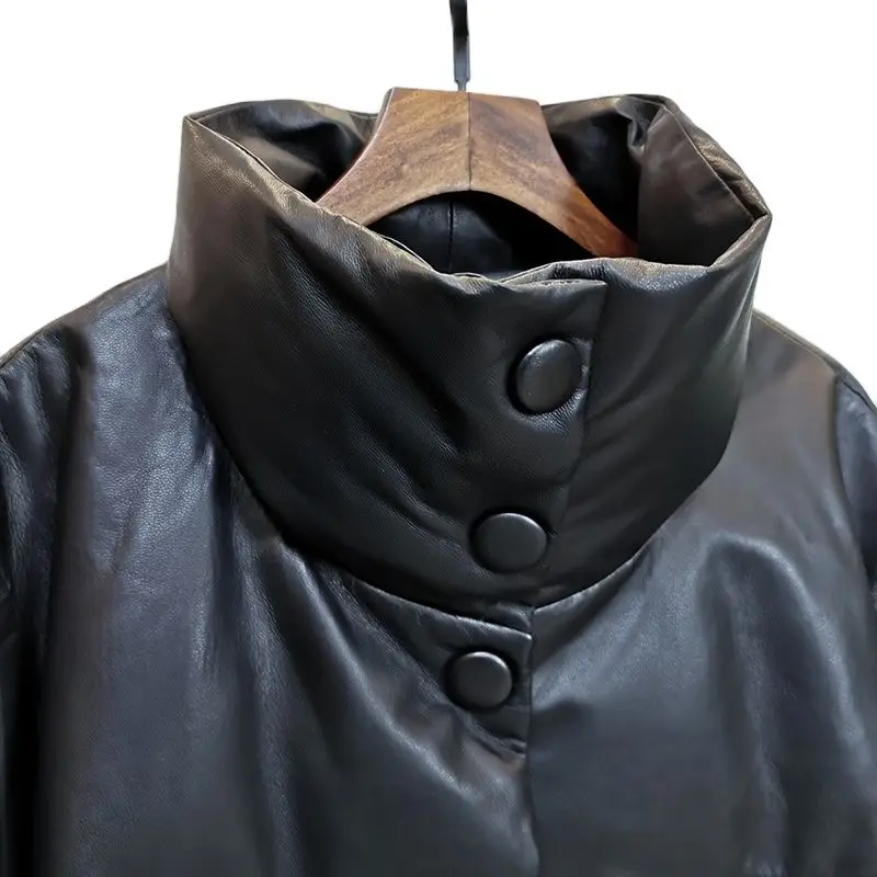 

women sheepskin leather down jacket 2020women bread collar coat genuine leather coat real leather down coat women leather jacket