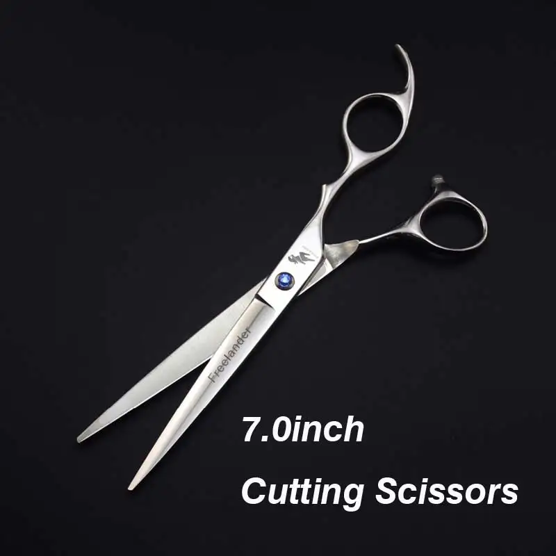 cutting scissors Freelander 7,0 дюймовый высококачественный набор из 4 предметов ножницы для ухода за домашними животными ножницы для кошек и собак прямой СГИБ набор - Цвет: cutting scissors
