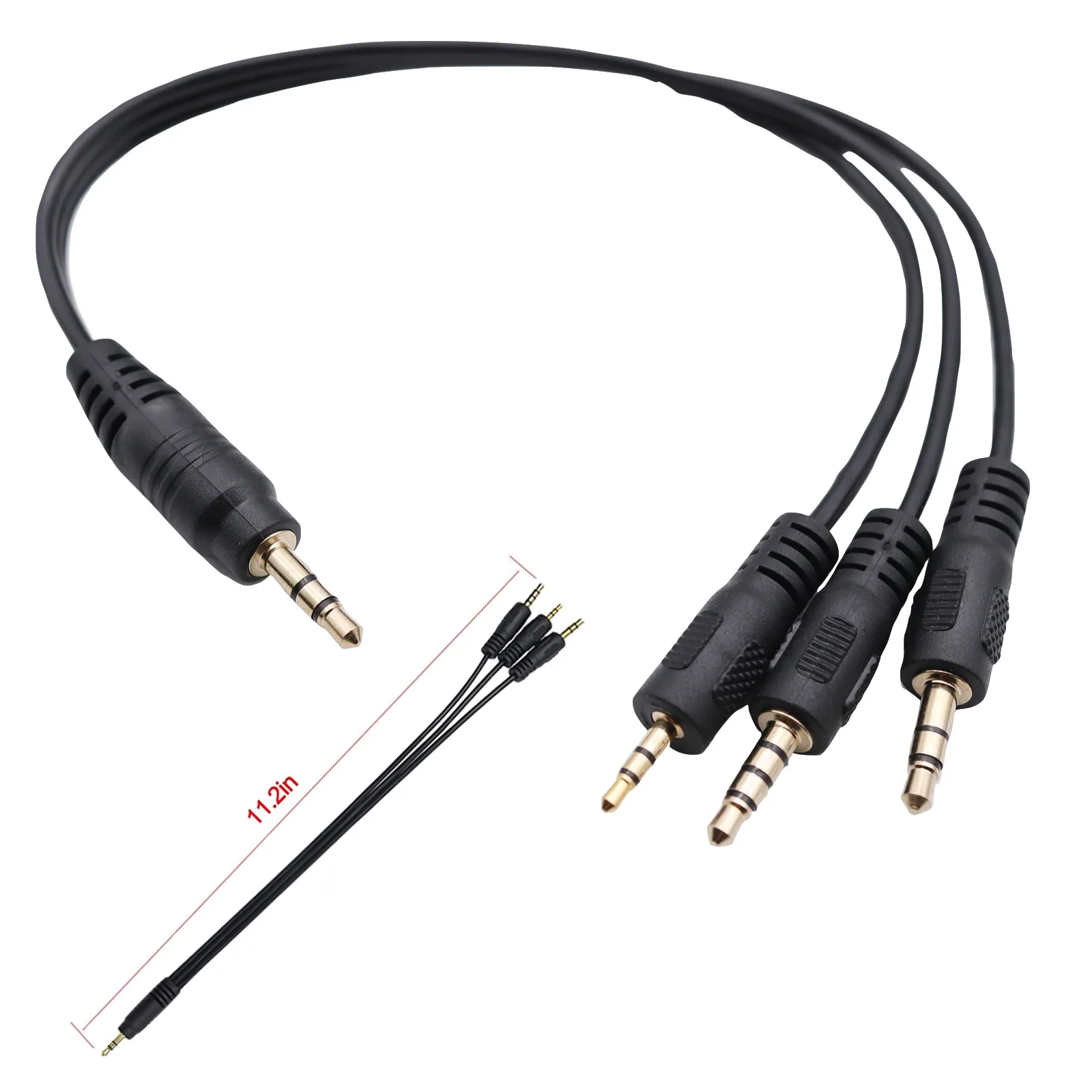 

3.5mm 1/8" TRS Male to 3.5mm 3pole & TRRS 4pole Male & 2.5mm TRS 3 pole Male 3-Way Stereo Audio AUX Headphone Splitter Y Cable