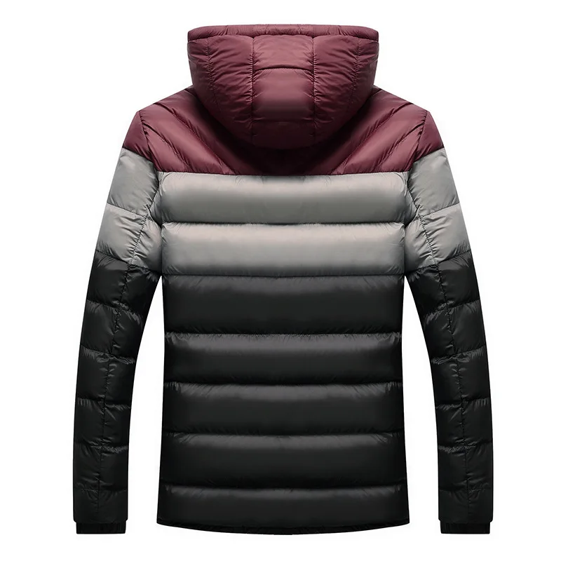 

Mens Winter Parka Coat Cotton Padded Coat Patchwork Zipper Hooded Jacket Mens Thick Autumn Coat Keep Warm Slim Fit Puffer Jacket