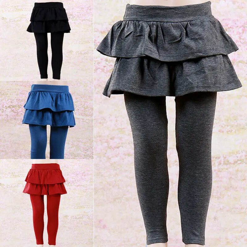 Милая юбка штаны для маленьких девочек теплые брюки леггинсы с оборками пачка