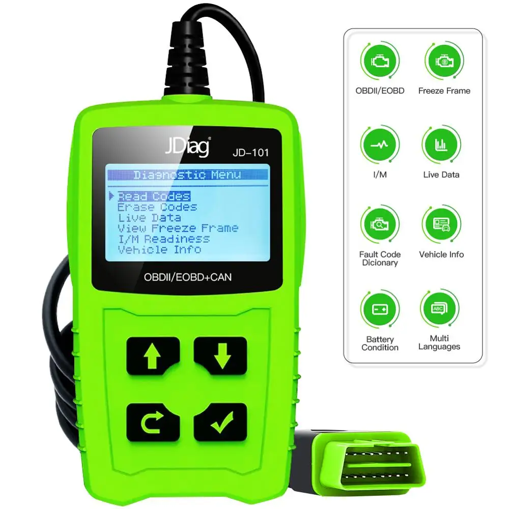 Диагностический сканер OBD JD101, полнофункциональный автомобильный диагностический сканер OBD 2