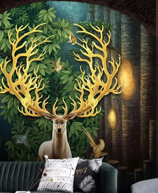 

Пользовательские 3D фотообои, лесные животные, украшения для стен гостиной, спальни, фоновая 3d картина для бумажный Декор на стену