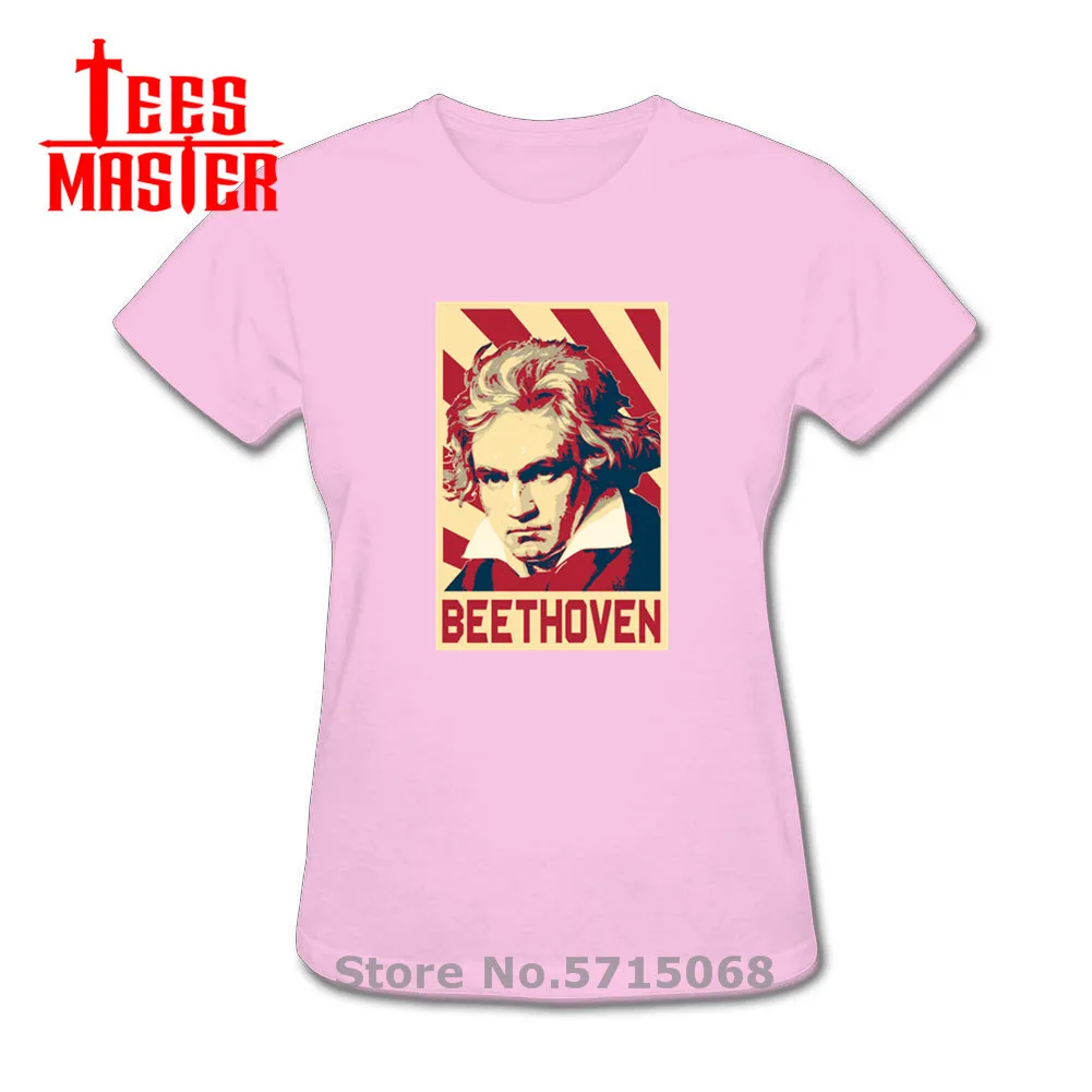 Бетховен Ретро агитационных футболка для женщин в винтажном стиле классические