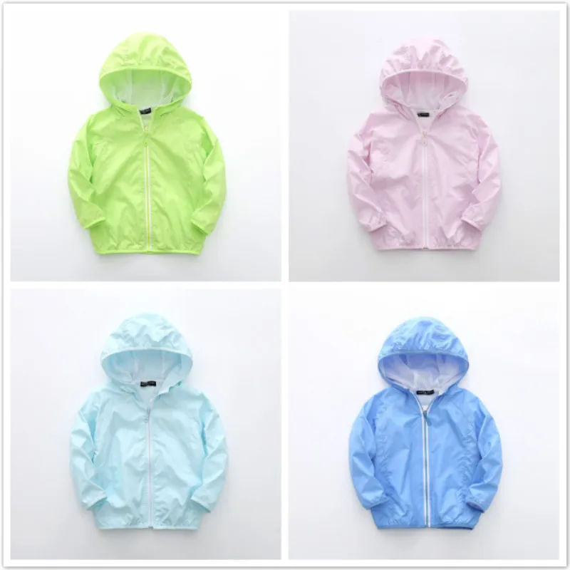 

2021 Kids Coat Girls Boys Hooded Jacket Solid Double Layer Windbreaker Rainproof & Windproof Outwear Infants 3-7 Years Clothing