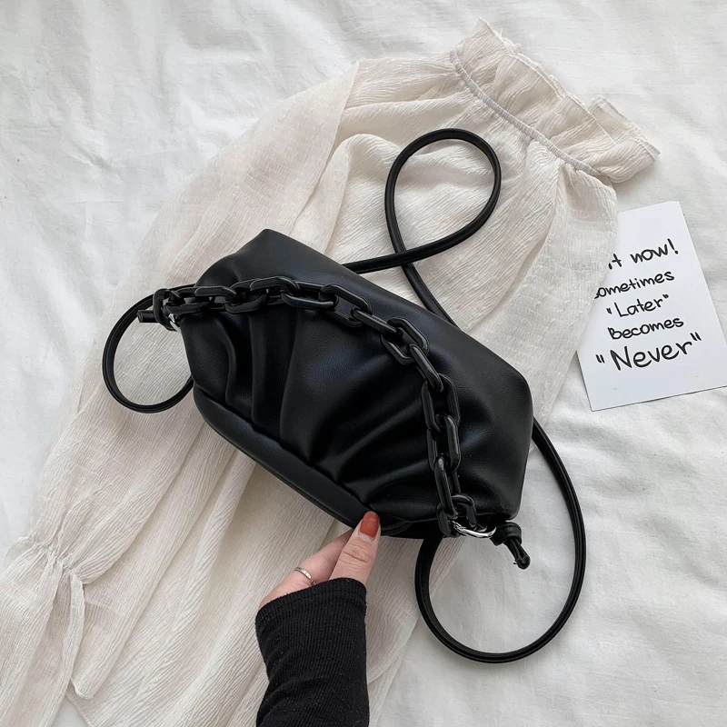 

Простая сумка на плечо из искусственной кожи карамельных цветов для женщин 2021 маленькая сумка через плечо дорожные сумки на цепочке и кошел...