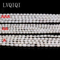 natural freshwater pearl beads high quality rice shape punch loose bead for diy elegant necklace bracelet jewelry making 6 7mm