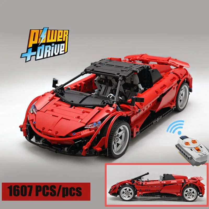 Новая красная версия MOC-6331 McLarens 675 LT Человека-паука спортивный автомобиль