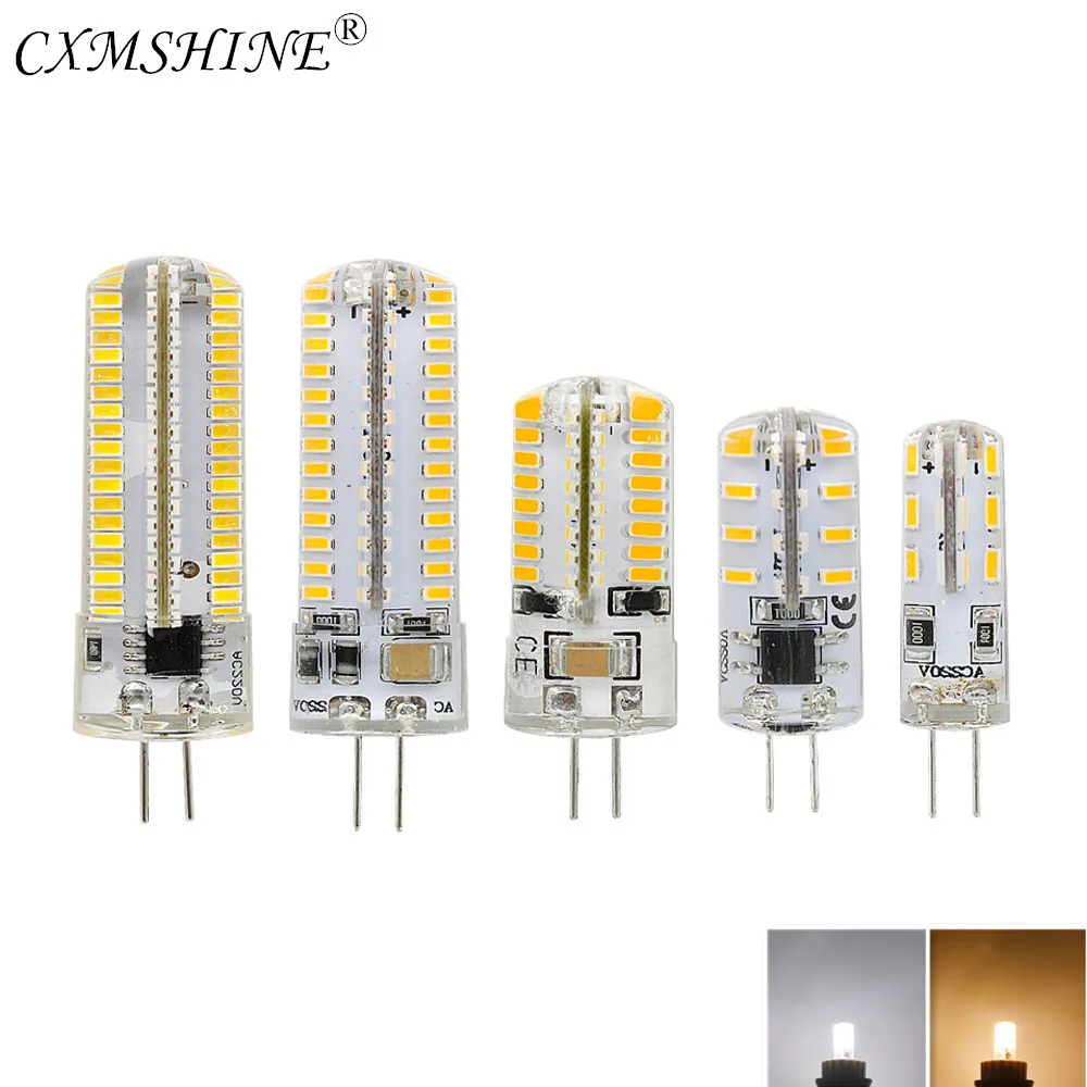 Светодиодный светильник G4 3 Вт 4 5 6 9 12 SMD 3014 DC В AC 220 110 белый/теплый белый заменяемый