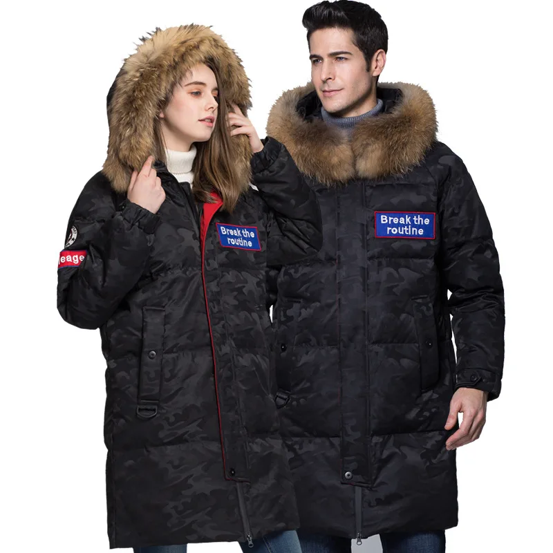 Японский и корейский высококачественный канадский мужской пуховик длинный