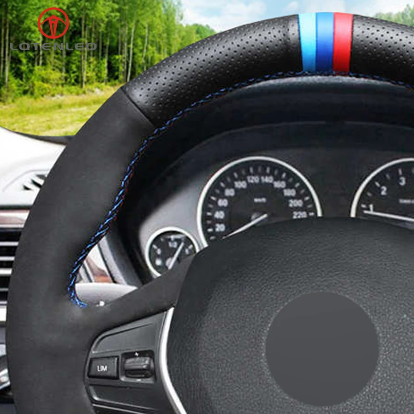 Черный замшевый чехол LQTENLEO из натуральной кожи для BMW F20 F21 F22 F23 118i 120i 125i 218i 228i 420i 430i