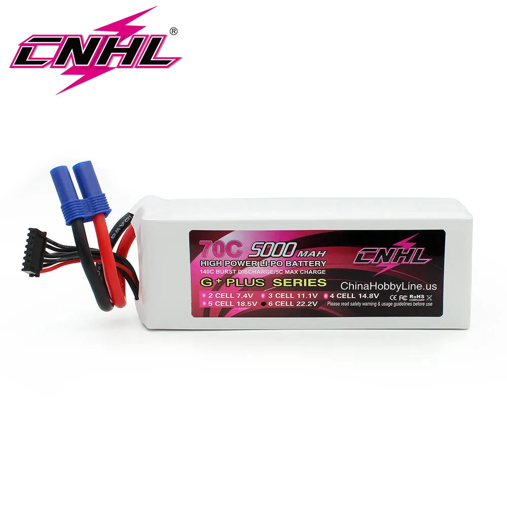 Аккумулятор CNHL Lipo 6S 22 2 в 5000 мАч 70C G + PLUS с разъемом EC5 для радиоуправляемого