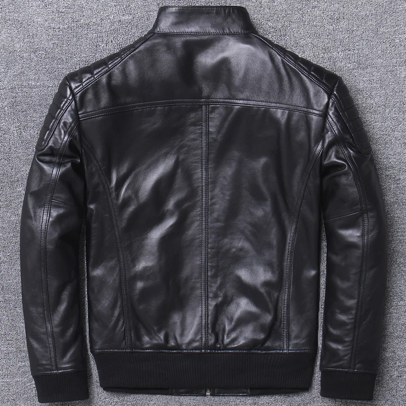 Сезон сзади локомотивная одежда мужская короткая осенняя куртка из овечьей кожи