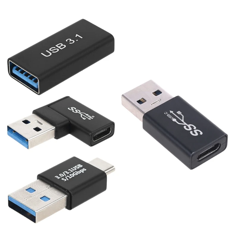 

2021 New 4pcs Convenient Compatible with Type C Male and Female Series Adapter USB Type C Adapter Converter Fast Transmission