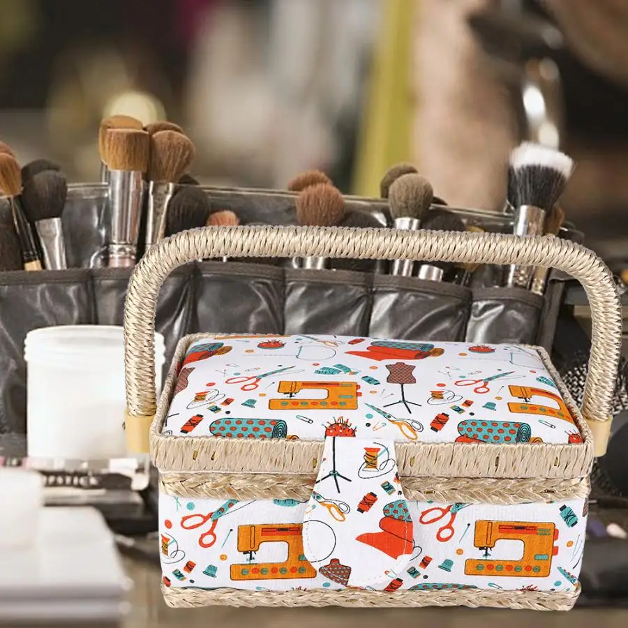 Бытовая ткань ручной работы швейная корзина нитки игольчатый ящик для хранения