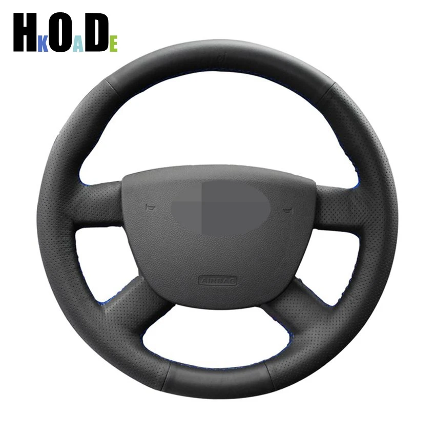 Черный чехол рулевого колеса автомобиля из искусственной кожи DIY для Ford Kuga 2008 2011