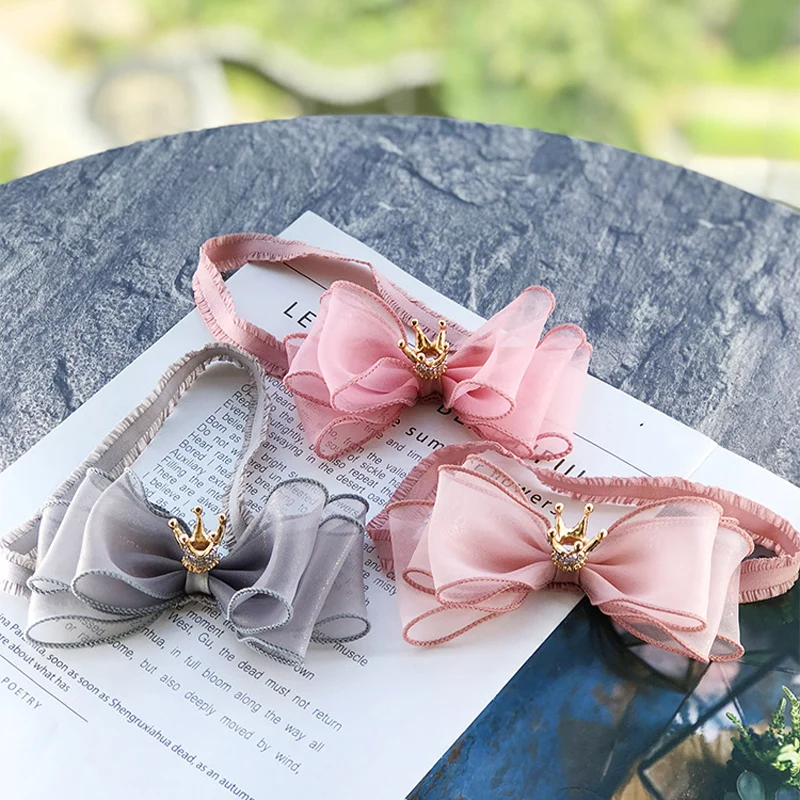 Warmom-Diadema de princesa con lazo para ni&ntilde;as, accesorios para la cabeza de encaje, banda para el pelo, regalo de belleza-2