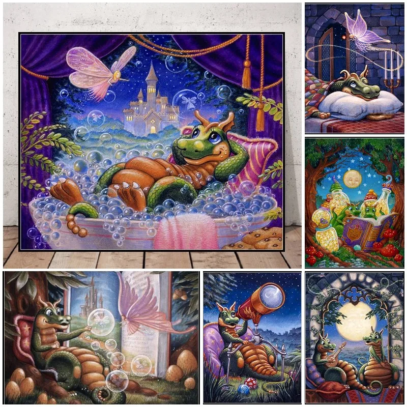 Набор для алмазной вышивки дракон с феей 5d | Дом и сад