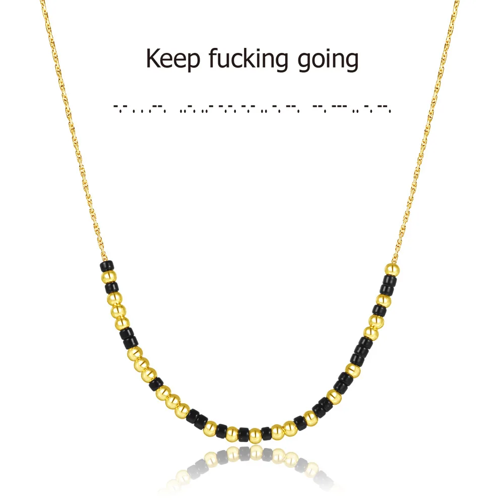 Лидер продаж индивидуальное ожерелье Morse с кодовым декором цепочка на шею в