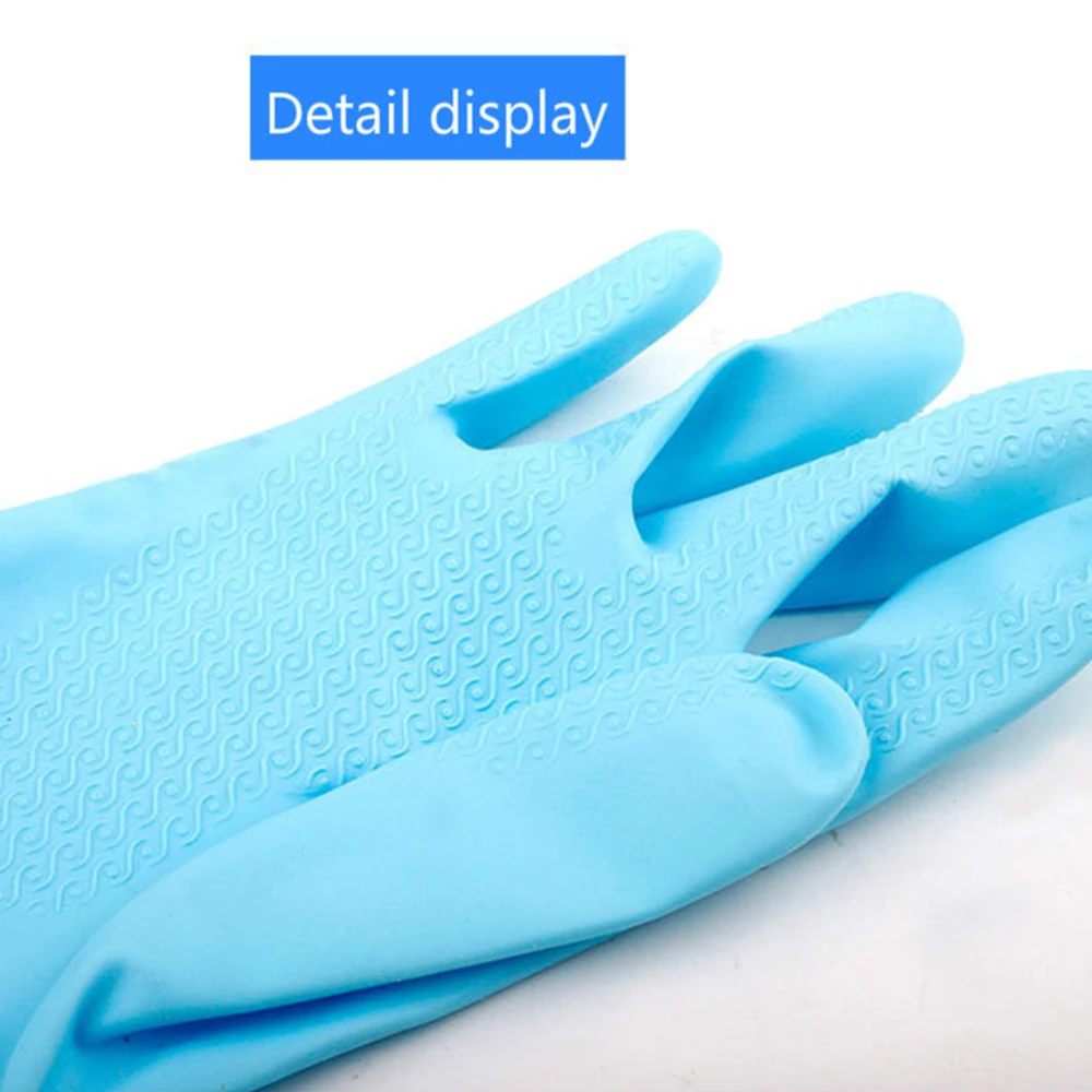 

Warm Household Gloves With Flannel And Cuffs Kitchen Cleaning Gloves Washing Rubber Gloves Dishwashing Gloves Kitchen Gloves