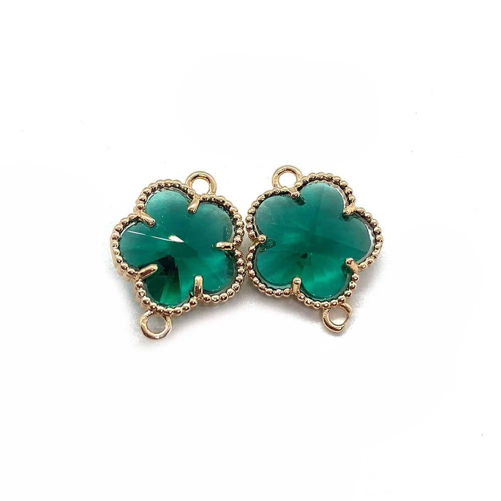 

Flower Shaped Double Hole Pendant Jewelry Terrazzo Accessories Natural Crystal Stone Pendant Necklace Earring Bracelet