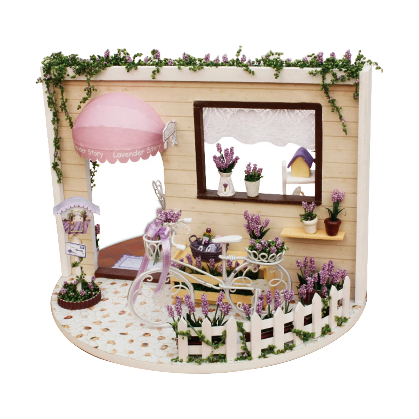 

DIY миниатюрный деревянный кукольный домик с набором светодиодсветильник Ки, небо, сад, модель пазла