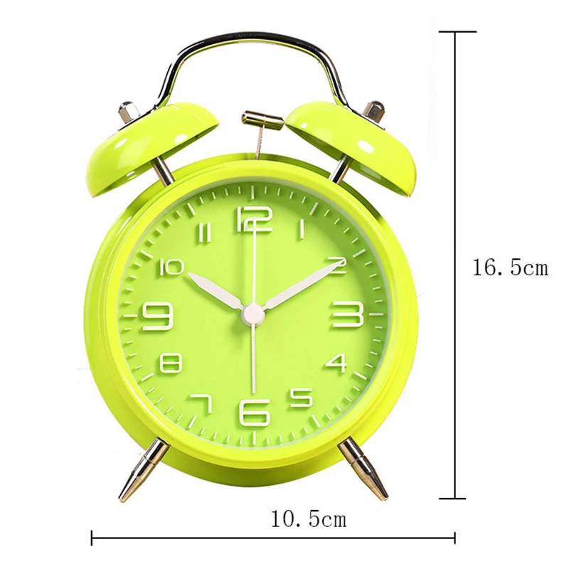 Горячая 4 дюймовый стерео цифровые часы будильник творческий классический немой студентов крик двойные