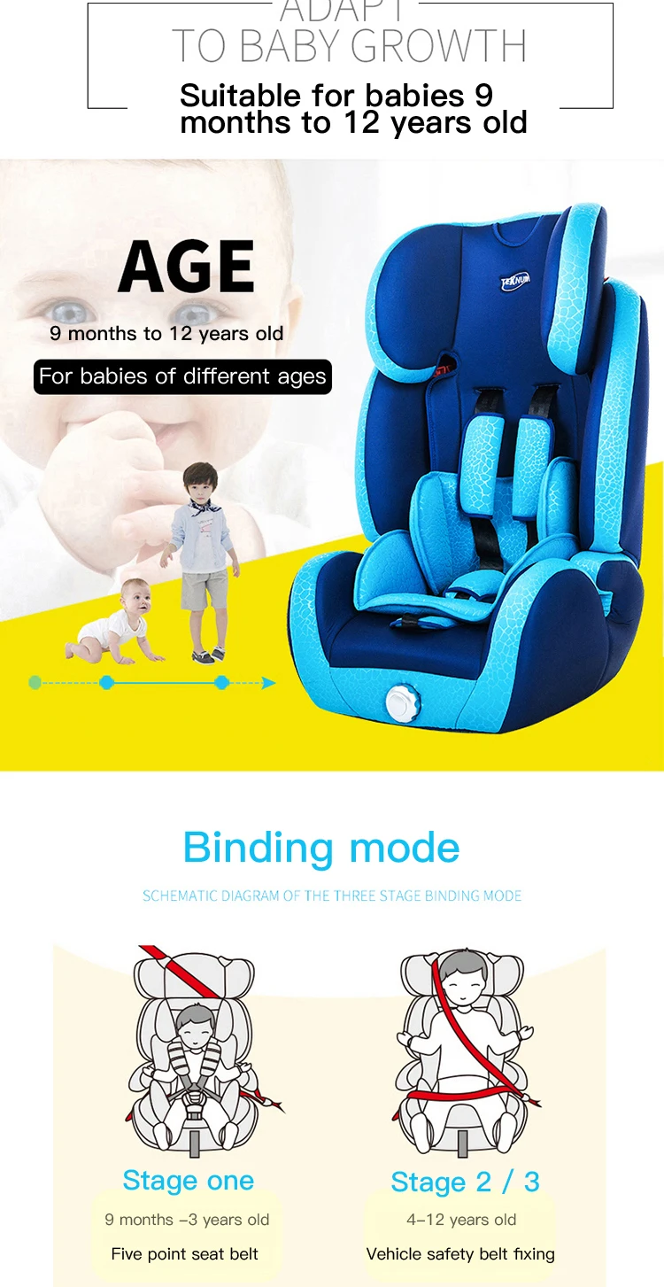 Teknum детское безопасное сиденье isofix9-12 месячного ребенка от 0 до 4 лет, простое и портативное, чтобы лежать
