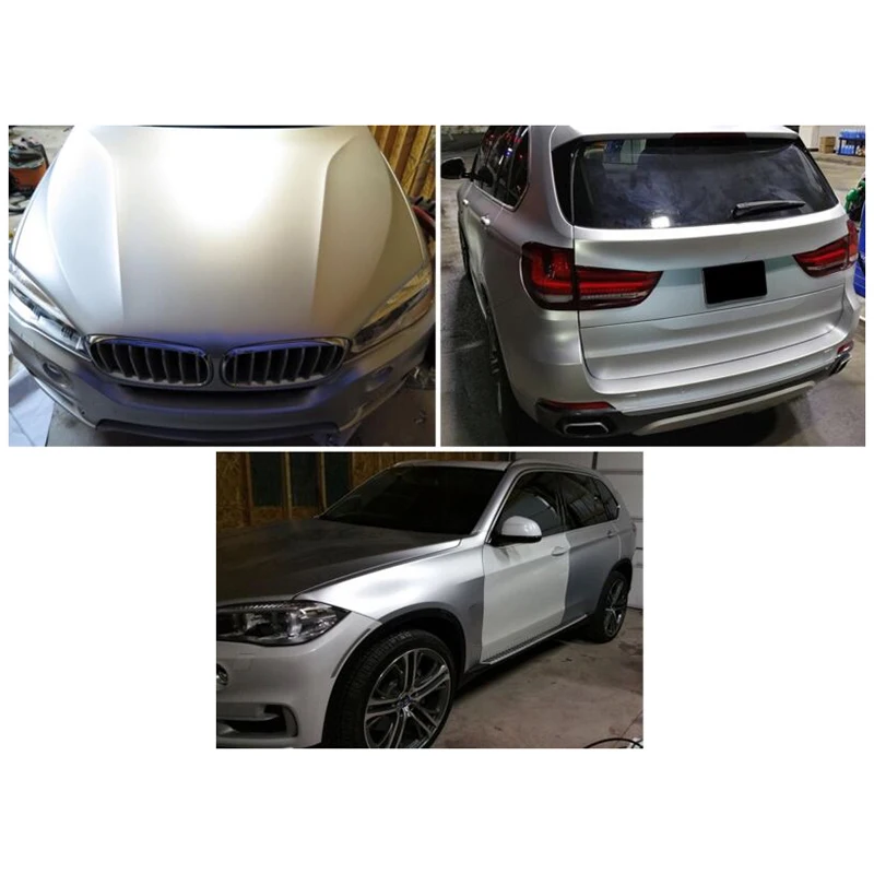 30x150 см Автомобильная атласная матовая хромированная металлическая Серебряная