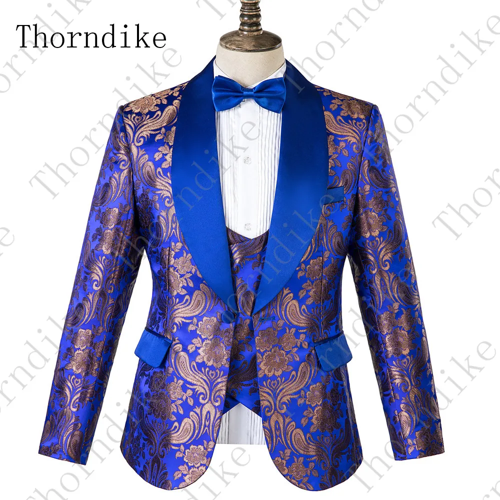 Thorndike мужские костюмы с цветочным принтом 3 предмета смокинг рисунком пиджак