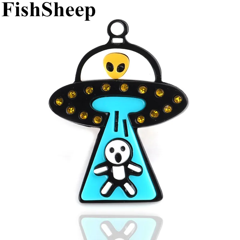 FishSheep креативные броши и булавки в виде летающей тарелки НЛО милые Мультяшные для
