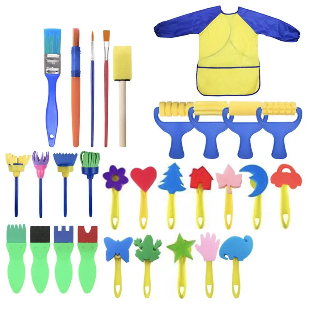 31 шт. губка Стампер чехол для Роликовых Кистей набор рисования детей Набор