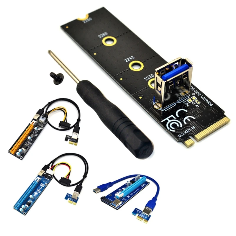 

M.2 to PCI E X16 NG-FF Slot Adapter Card Riser Card USB 3.0 Extension Adapter Card For BTC Mining Expansion Riser Card