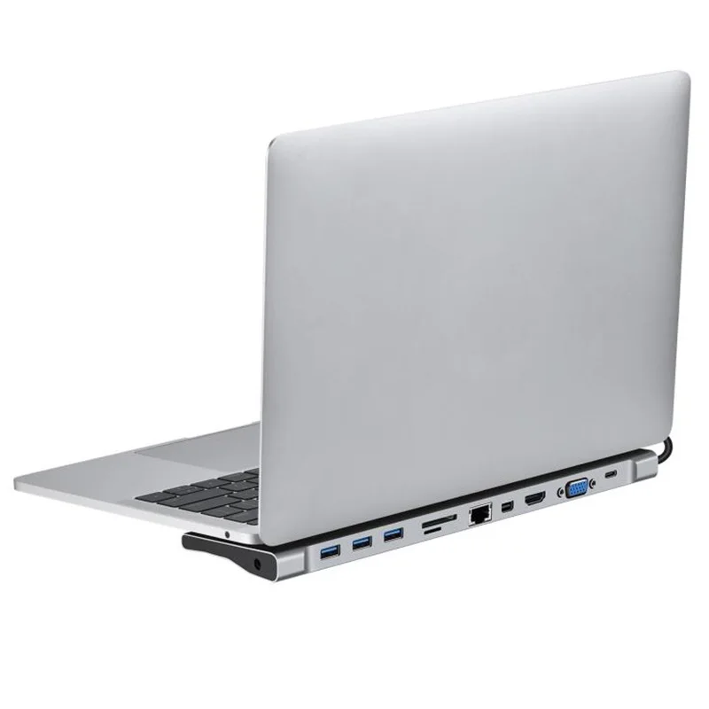 Адаптер питания 10 в 1 VGA RJ45 Gigabit Ethernet USB C концентратор HDMI совместимая док станция PD