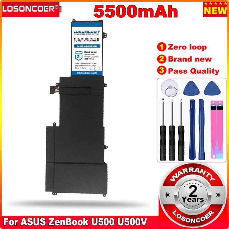 LOSONCOER 5500 мА/ч C42-UX51 Аккумулятор для ноутбука ASUS ZenBook U500 U500V U500VZ UX51 UX51V UX51VZ замены