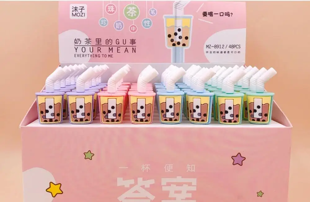 Корейская креативная гелевая ручка с молочной чашкой милая мультяшная