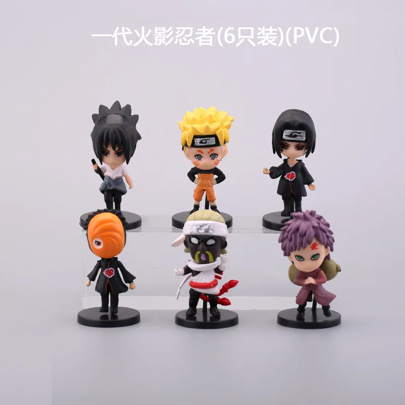 

Bandai Animation Naruto Figures 6pcs/set Uzumaki Naruto Gaara Haruno Sakura Hatake Kakashi Cake Decoration Model Toy Ornaments