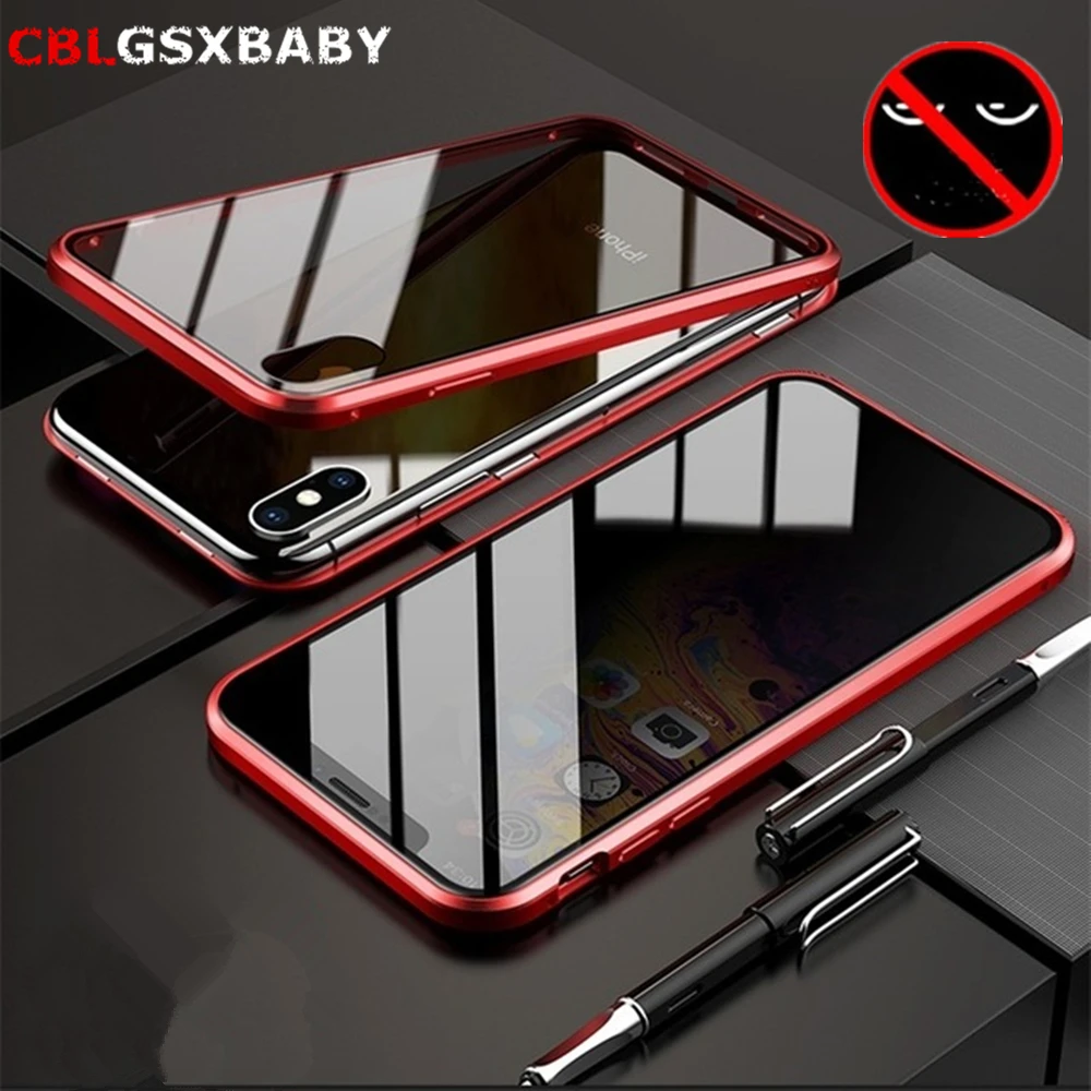 Магнитный защитный чехол из закаленного стекла для iphone 11 Pro XR XS MAX X 6 6S 8 7