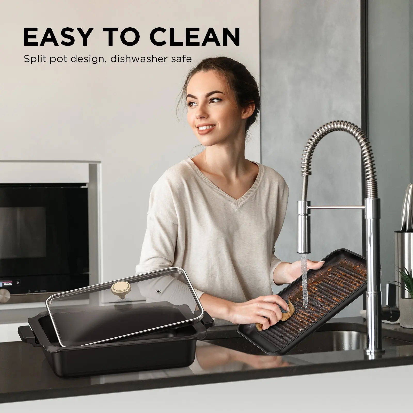 Домашняя многофункциональная кастрюля для приготовления пищи CalmDo 1400 Вт